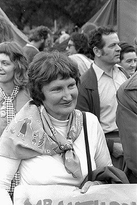 Ailsa O'Connor at the Melbourne May Day march 1975