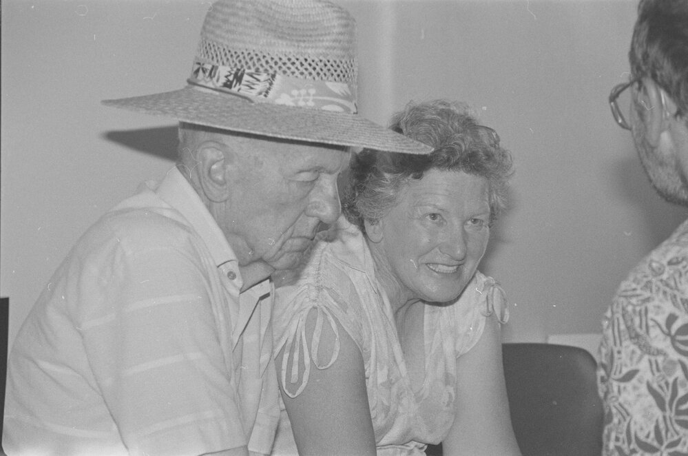 Charlie and Olga Silver at the final Christmas breakup of the Communist Party of Australia, 8th December 1989.