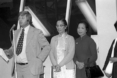 John Halfpenny introduces speakers at a meeting at the Australian Metal Worker's Union building.