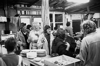 Meal time at Camp Eureka, December 1990.