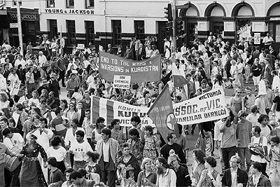 Persian Gulf war protest march, 18 January 1991.