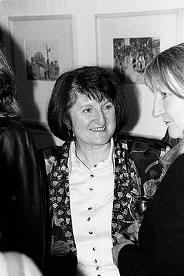 June Factor at the opening of Mary Hammond's exhibition, 21 July 1991.