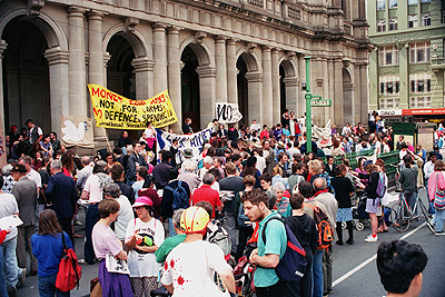 Australian International Defence and Equipment Exhibition (AIDEX) protest in Melbourne, 16 November 1991.