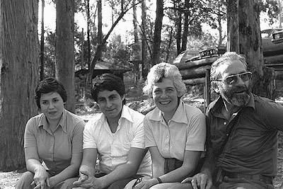 Congress for International Co-operation and Disarmament picnic given to welcome refugees from Chile. Rosa, Andreas (Chile), Ruth Berman and Jack Sennett