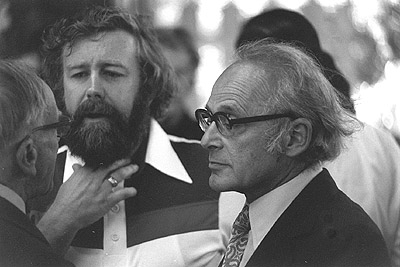 Max Ogden and Bernie Taft at Dorothy Gibson's funeral, January 1978