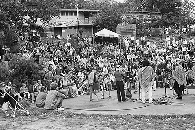 Latin American performers at the Fairfield Park amphitheatre, 1990.