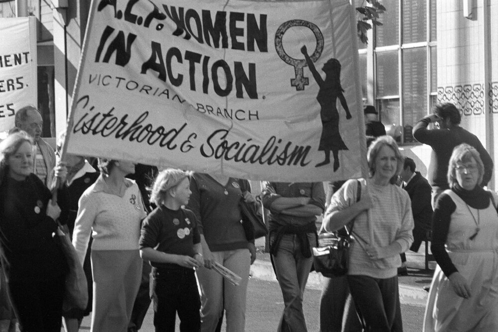 May Day, 1981 - Joan Coxsedge and Australian Labor Party women.
