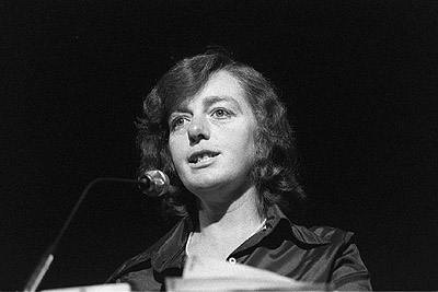 Meg Paul at Aunty's Nieces and Nephews rally, 7th December 1978.