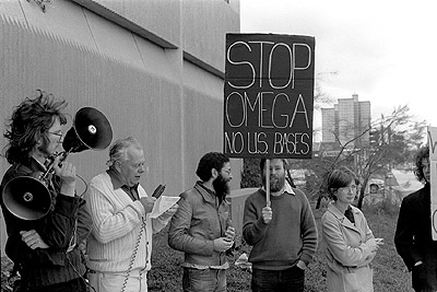Jim Roulston speaking at Omega protest, 10th November 1978