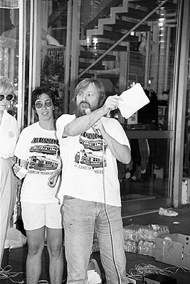 Kevin Healy at the Tram Conductors' Strike, December 1989.