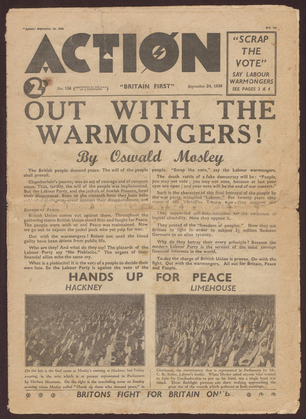 Action (Britain First) No. 136, 24 September 1938