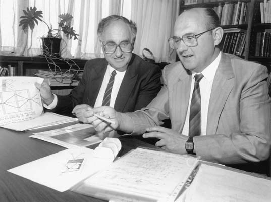 Professor Tony Klein with Professor Geoff Opat (on left)