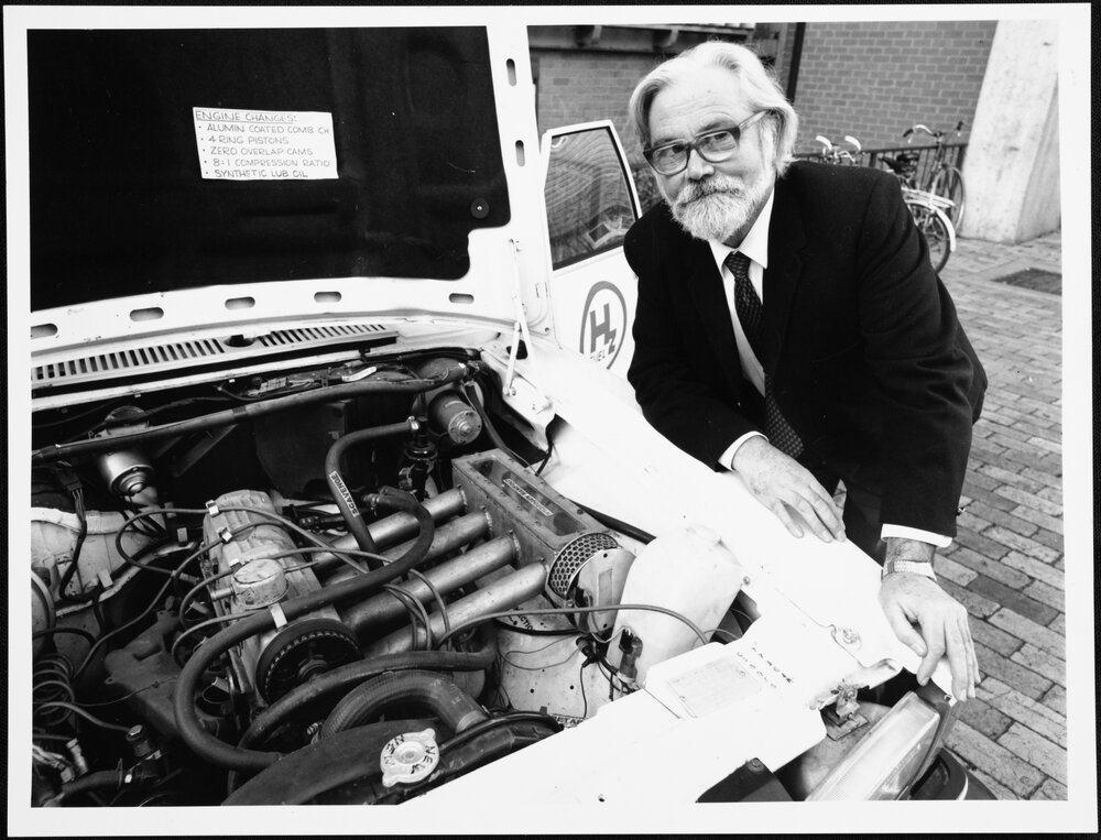 Watson, Prof &nbsp;Harry, Department of Mechanical and Industrial Engineering, with Hydrogen car
