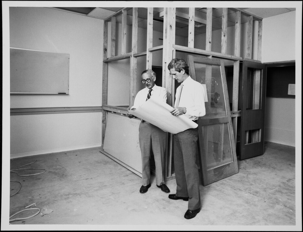 Ewart, Don (left), Manager of the Buildings Branch Project Group