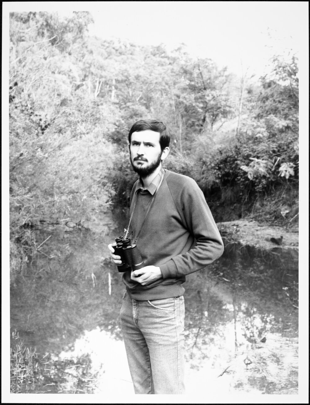 Clarke, Dr Michael, Zoology, at his bellbird research site near the Plenty River, Bundoora