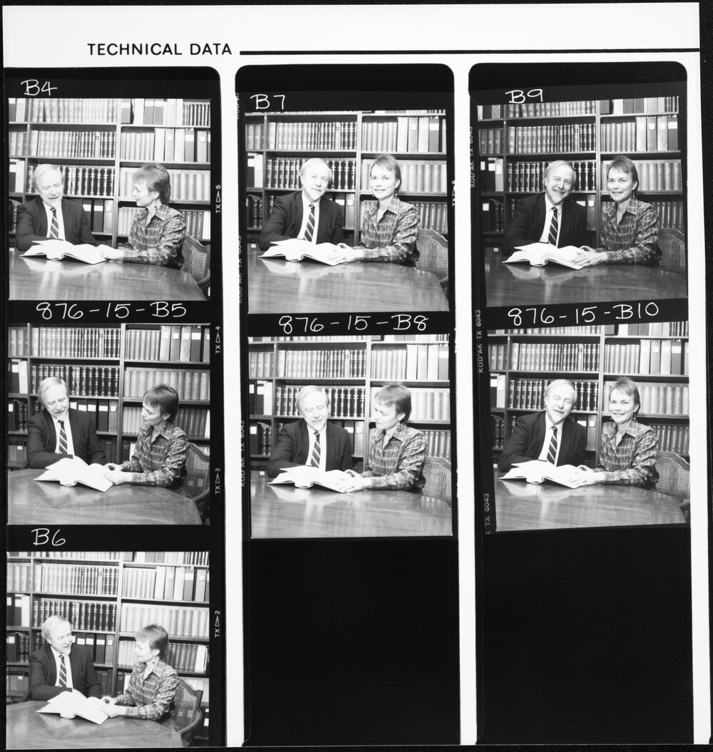 Holmes, Dr Virginia, Reader in Psychology, with Mr David Kelly, Chairman of the Victoria Law Reform Commission.