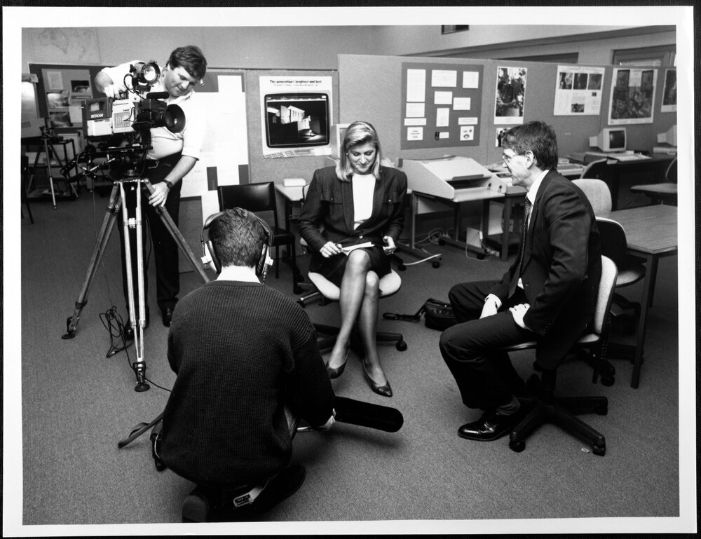 Williamson, Prof Ian, Surveying, being interviewed by Jennifer Hansen, Channel 10