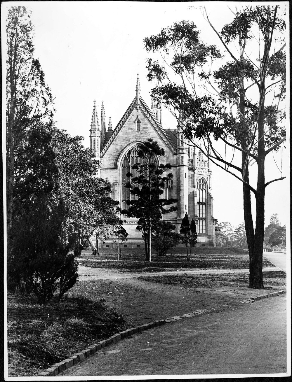 Wilson Hall from Engineering School after summer burn-off of grass. 21 Dec 1928