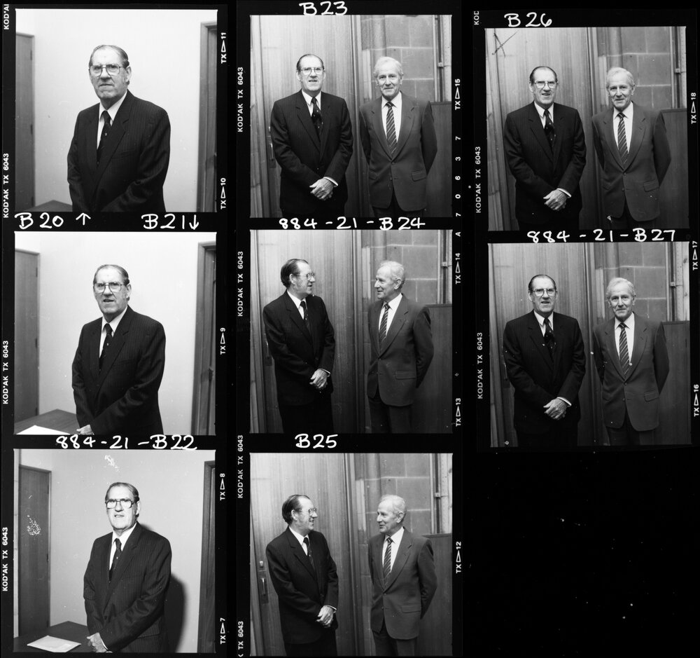 Storey, Professor Elsdon, some frames include Prof Waterson (right)