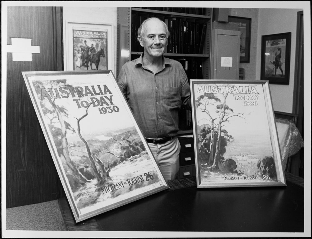 Strahan, Frank, with &lsquo;Australia Today&rsquo; posters