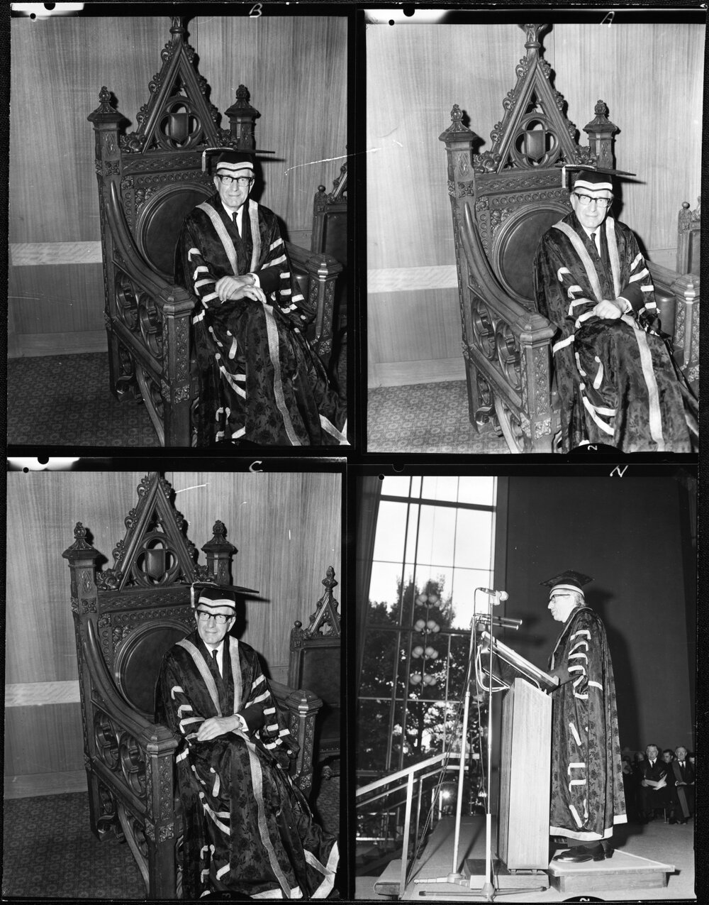 Weickhardt, Dr Len W. in academic robes. Mar 1972