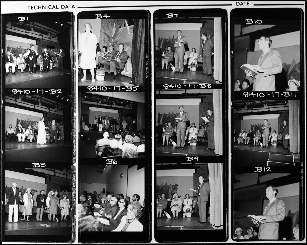 Melbourne University Press. Group on stage including John Cain