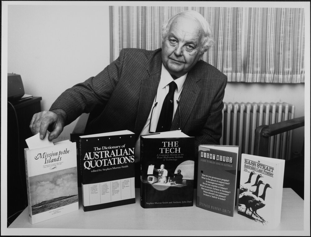 Murray-Smith, Dr Stephen, with books he has written or edited