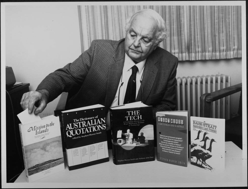 Murray-Smith, Dr Stephen, with books he has written or edited