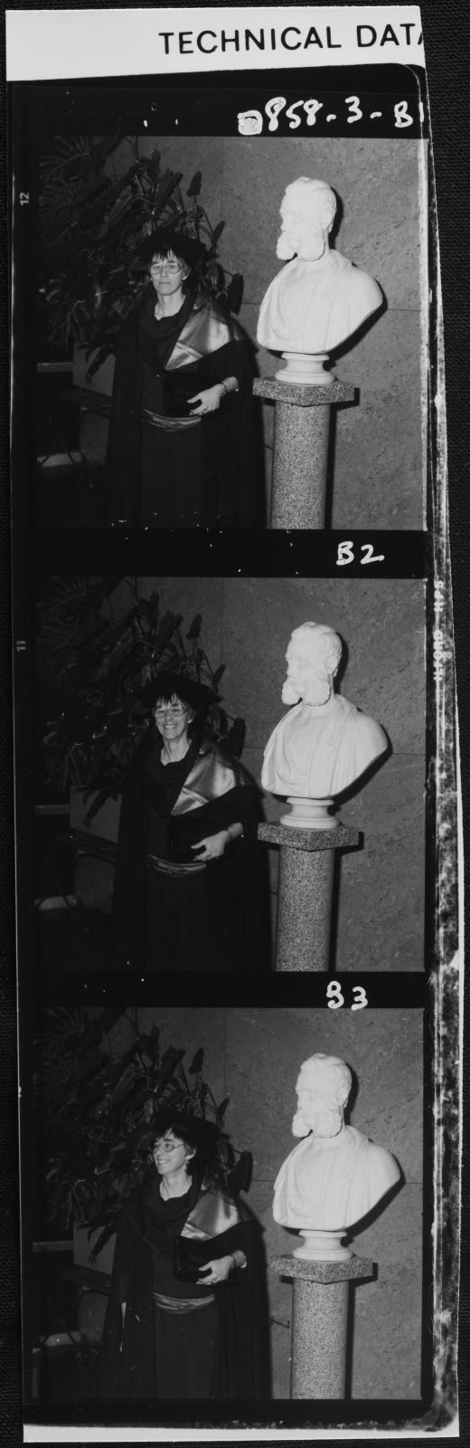 Conferring - Cheryl McKinna, Director of the Sports Union, after receiving her M.Ed. 3 Aug 1985
