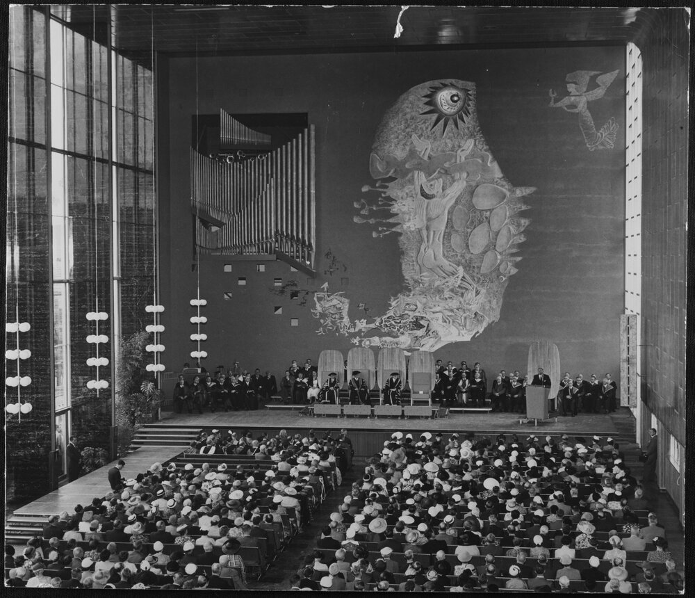 Conferring in Wilson Hall.