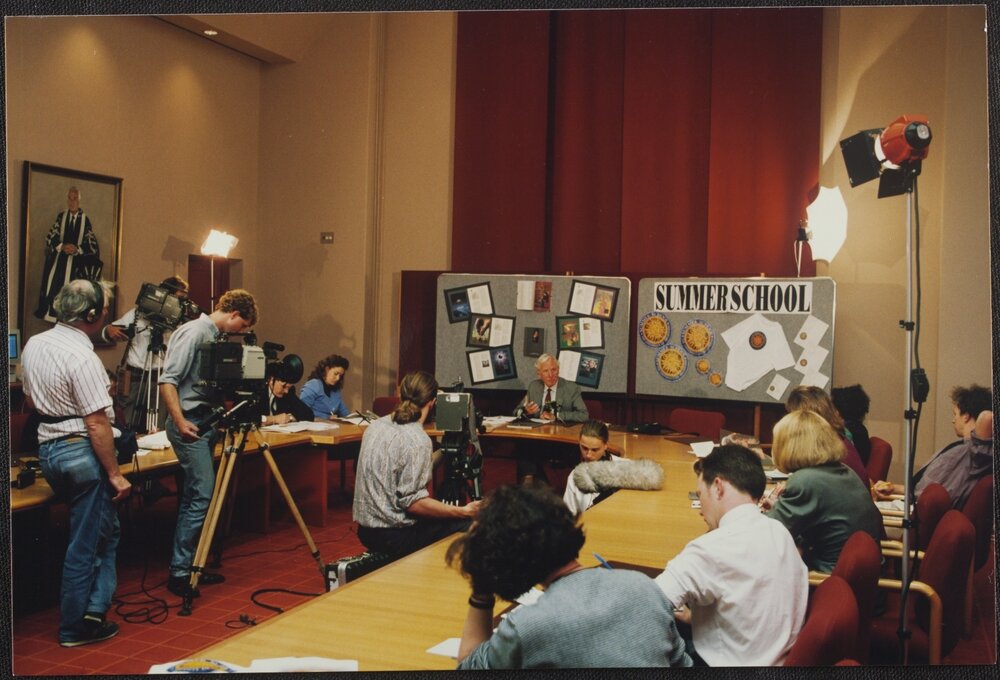 Summer School - media launch [?] with Vice Chancellor David Penington