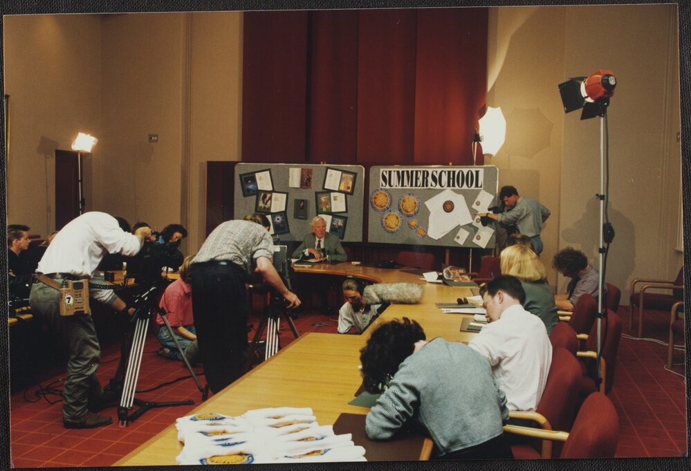 Summer School - media launch [?] with Vice Chancellor David Penington