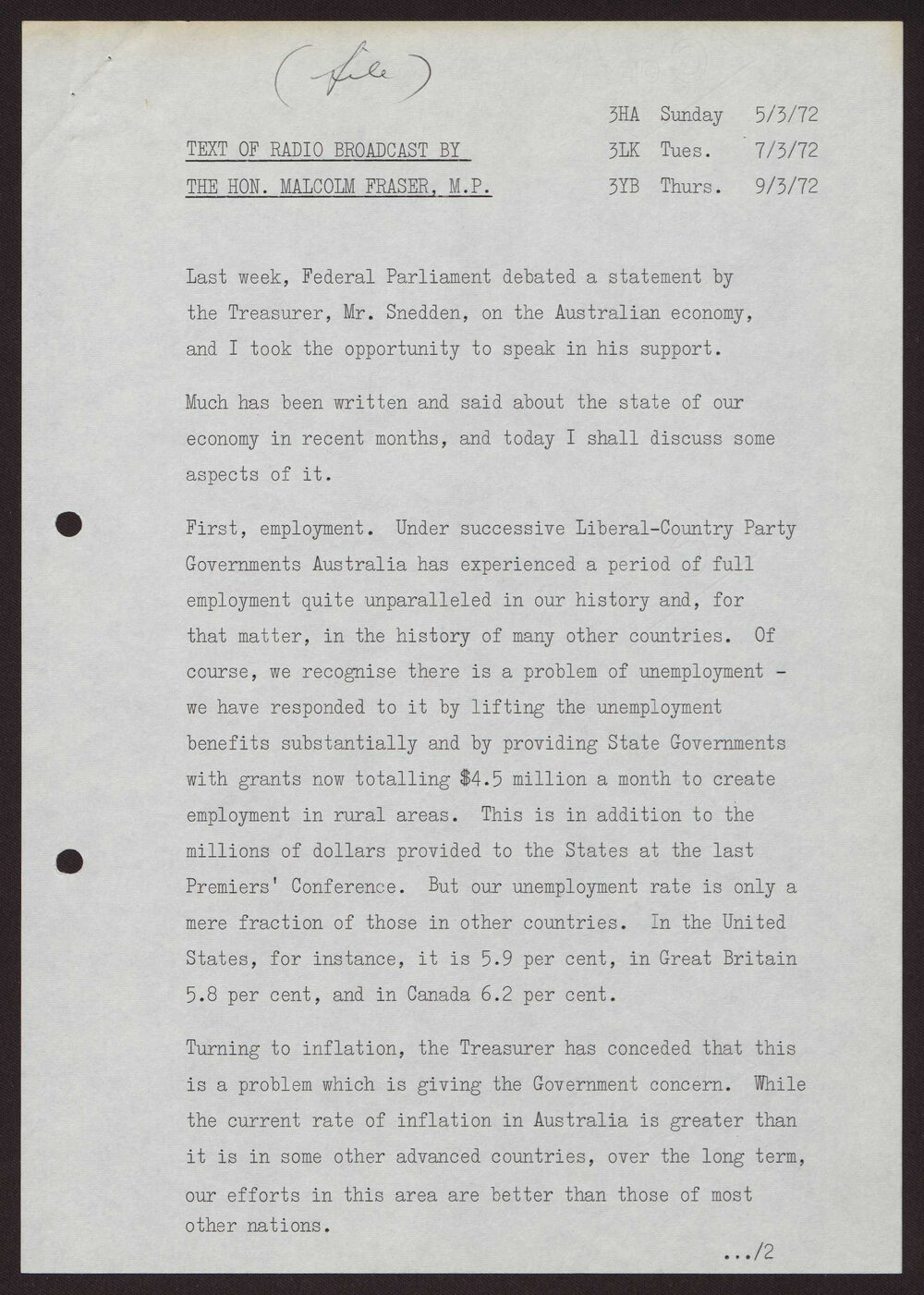 Economy, employment, price control, 35-hour week