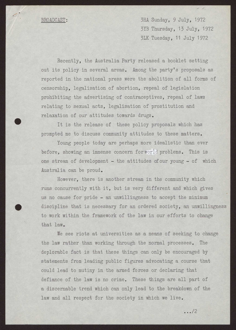 Australia Party, censorship protests, abortion, Little Red Schoolbook, the family