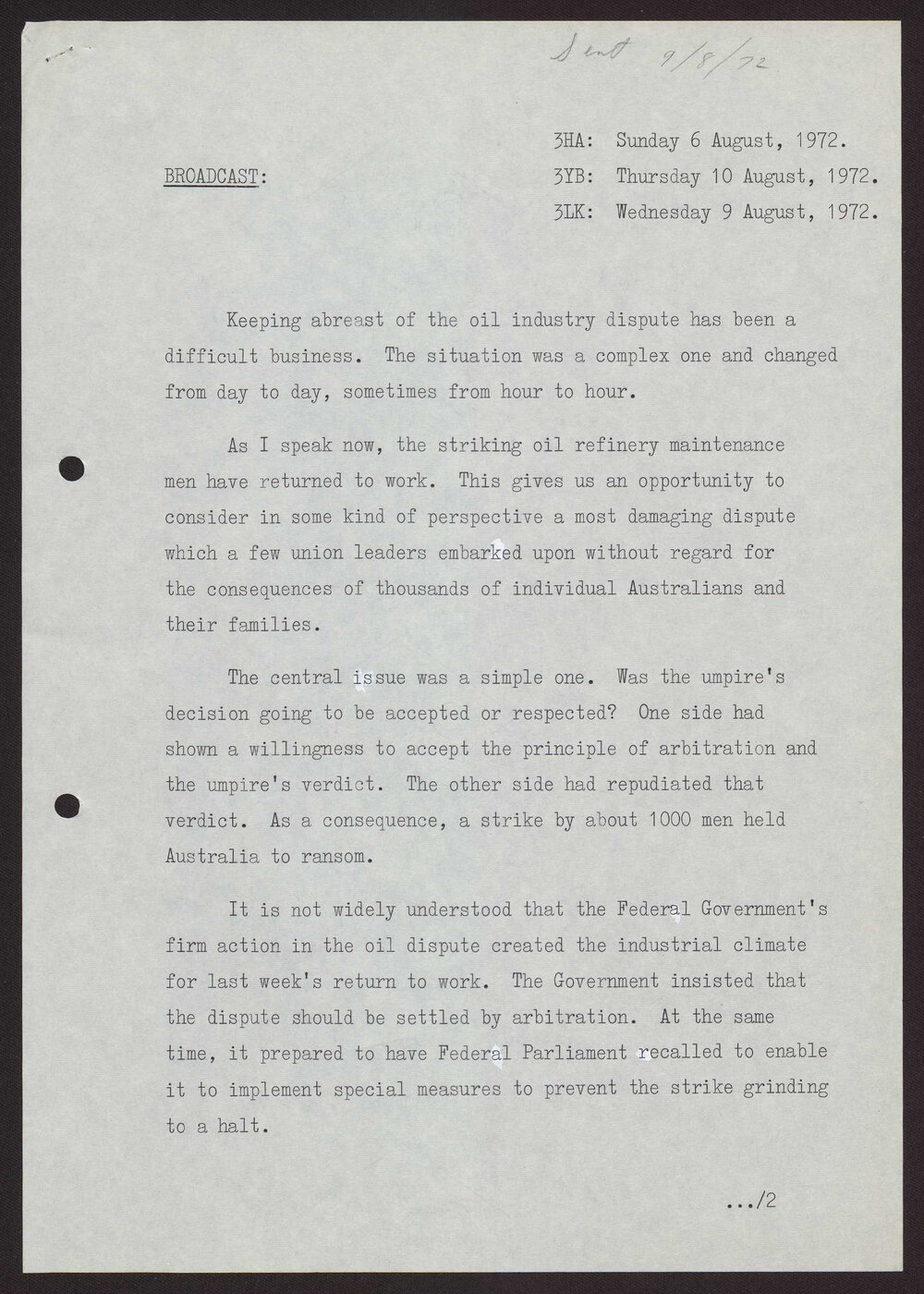 Oil industry dispute, arbitration