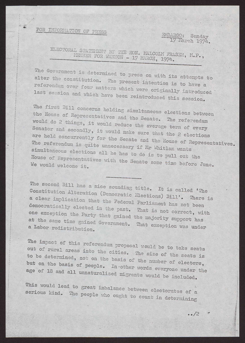 Constitutional changes