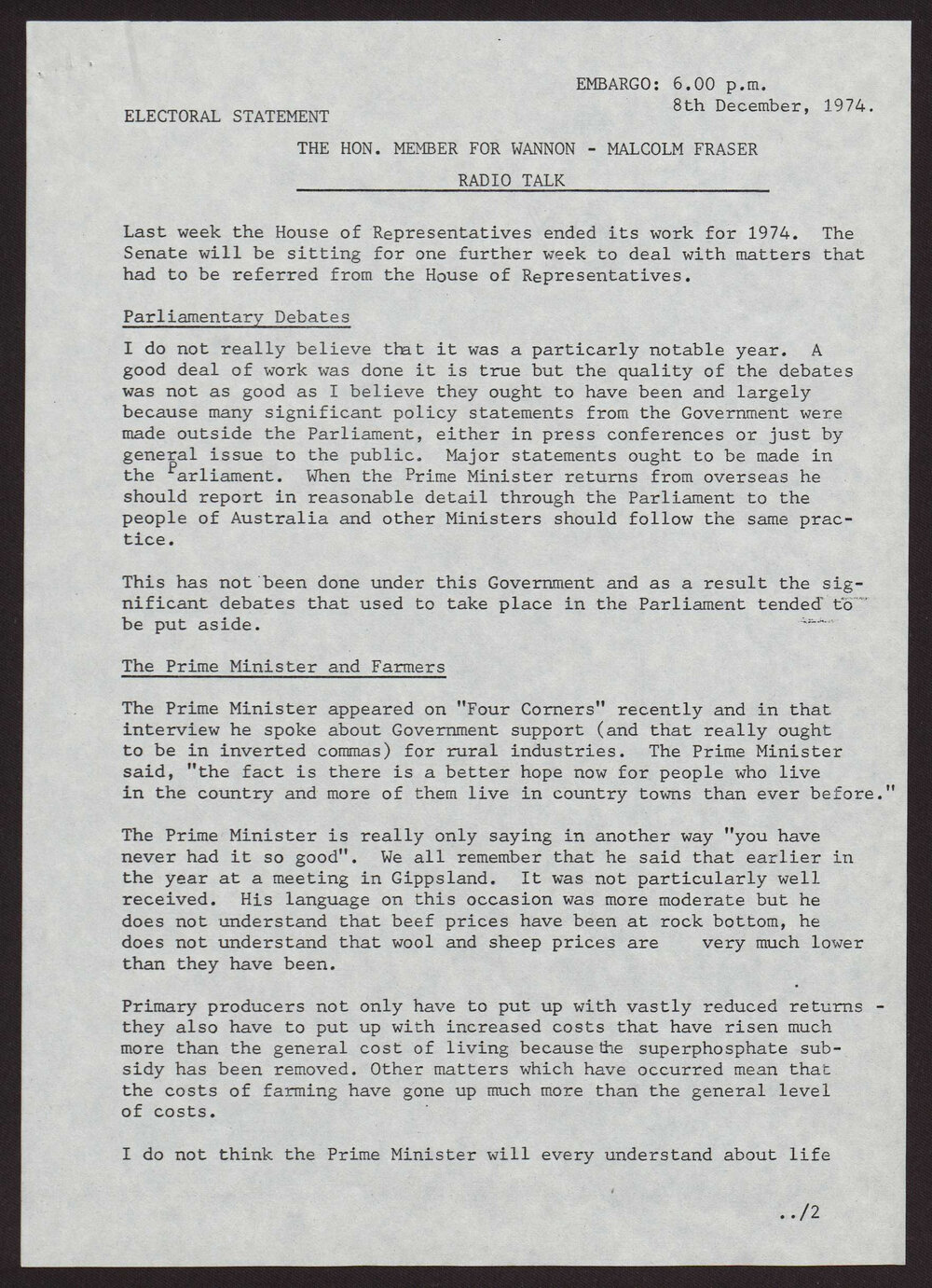 Parliamentary debates, farmers, Department of Labour, Income Maintenance Scheme