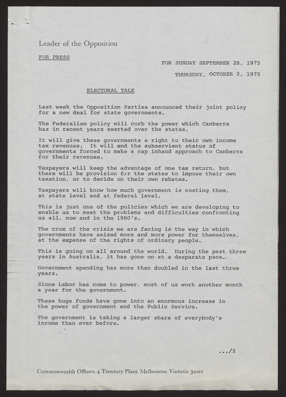 State governments, Labor government