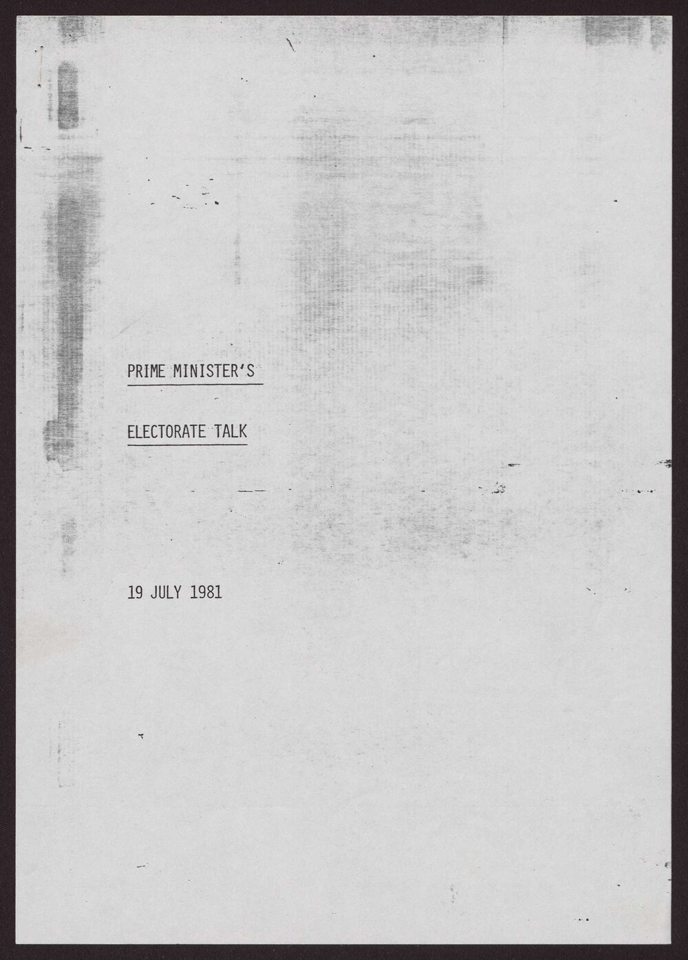 Government's economic programme