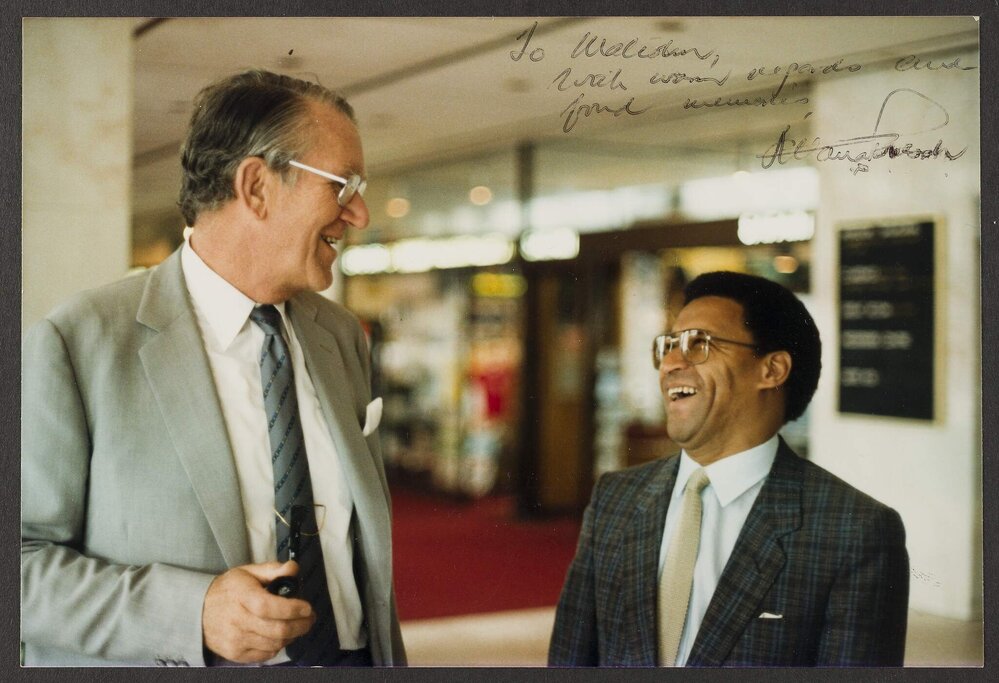 [Malcolm Fraser with Allan Doesak at Port Elizabeth]