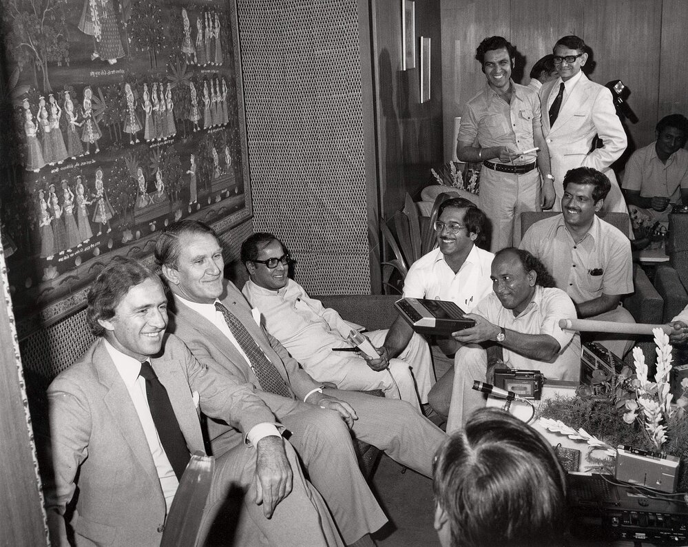 Andrew Peacock and Malcolm Fraser during an official visit to India for the Commonwealth Heads of Government Regional Meeting.