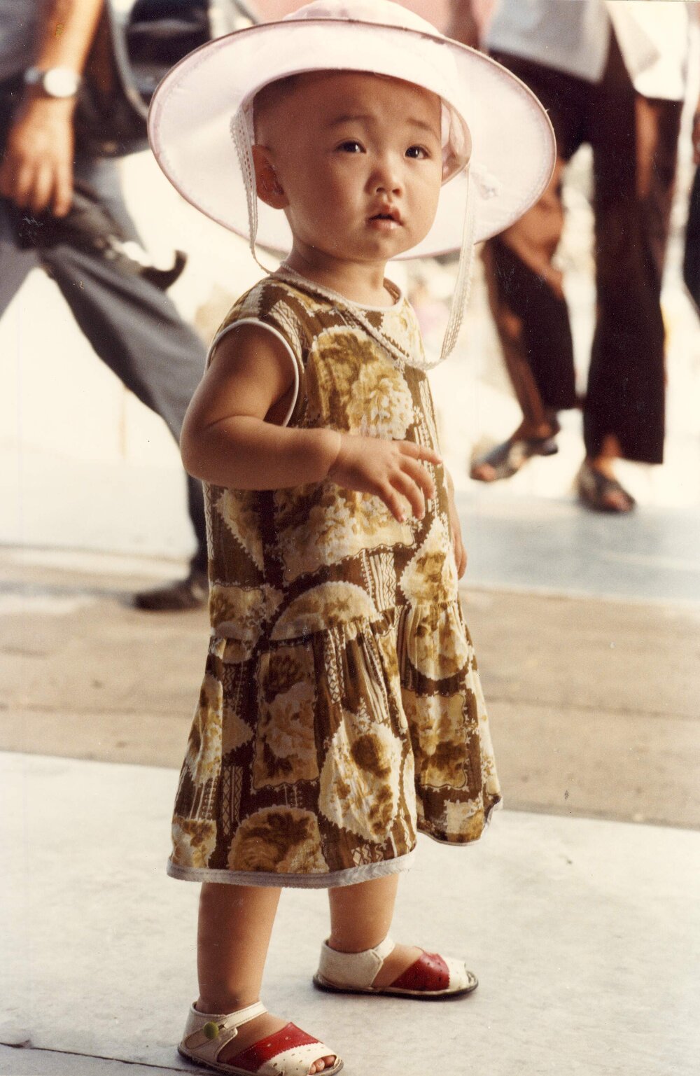 A young Chinese girl in a Beijing street in China.