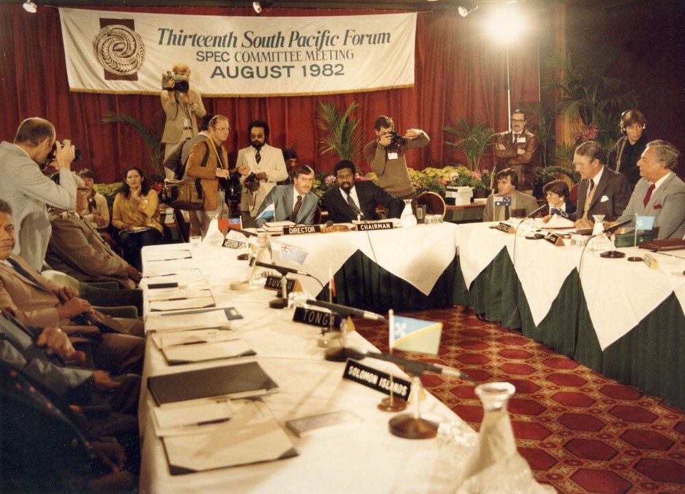 Meeting of the Thirteenth South Pacific Forum in New Zealand.