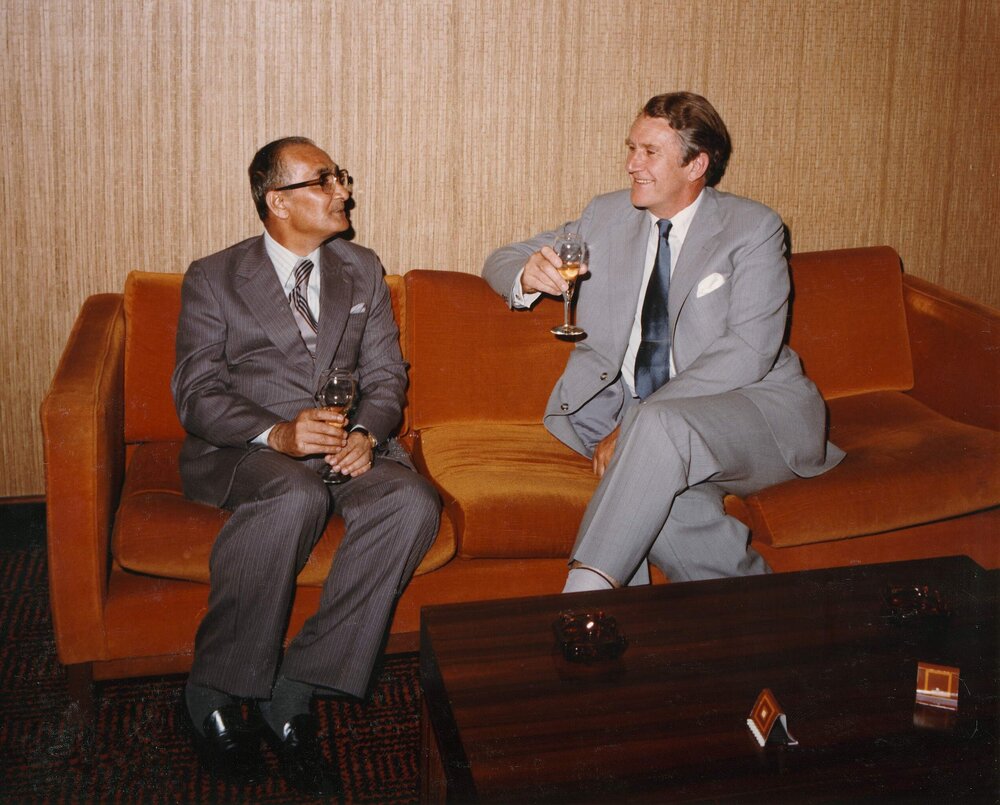 Malaysian Prime Minister Tun Hussein Onn with Malcolm Fraser during the Commonwealth Heads of Government Regional Meeting in Sydney.