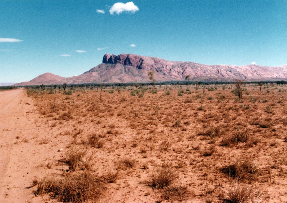 A view of part of the MacDonnell Ranges in the Northern Territory.