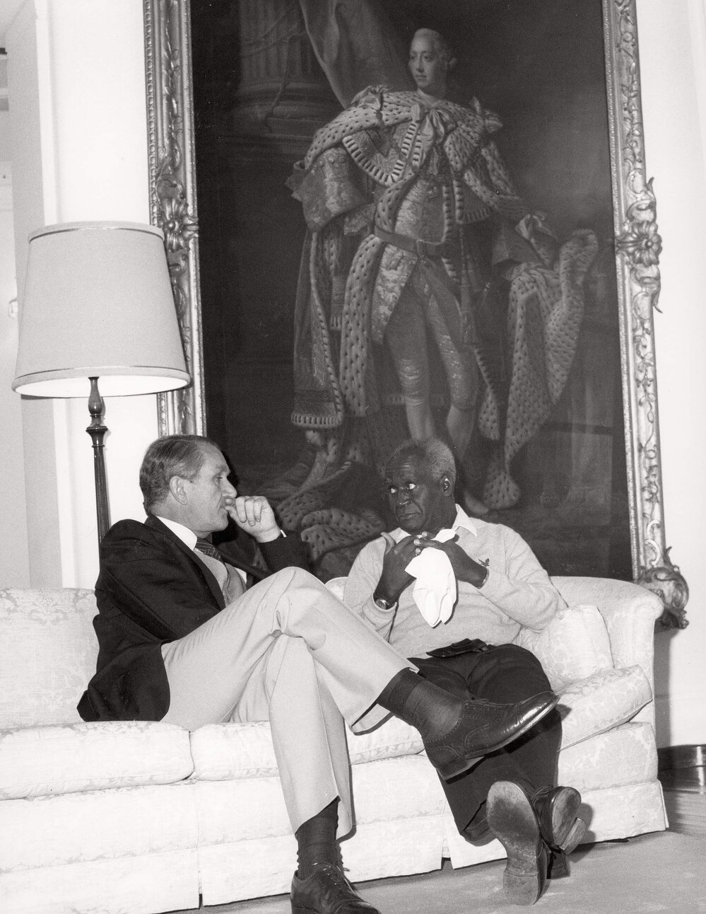 Malcolm Fraser talking with the President of Zambia Dr Kenneth D. Kaunda at Government House, Canberra,