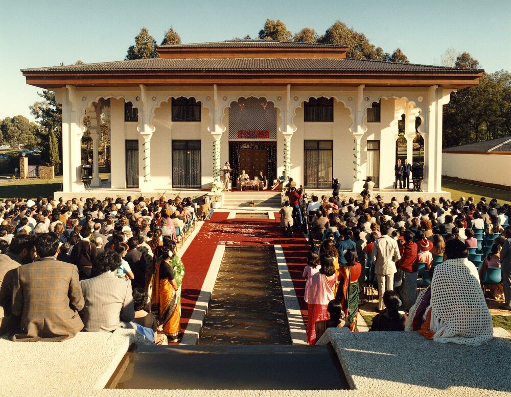 A ceremony on the forecourt of the High Commission of India building in Yarralumla, Australian Capital Territory.