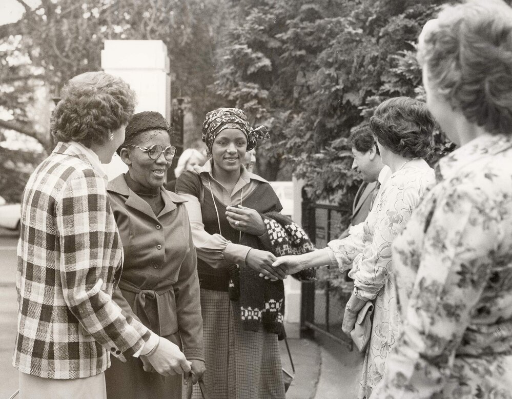 Women at an event during the Commonwealth Heads of Government Meeting in Melbourne.