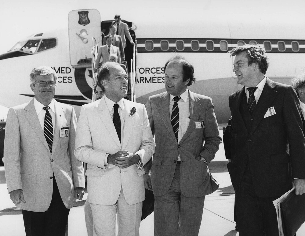 The Prime Minister of Canada Pierre Trudeau arriving in Melbourne to attend the Commonwealth Heads of Government Meeting.