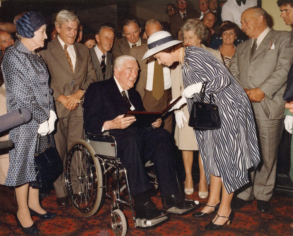 Queen Elizabeth II with former Australian Prime Minister Sir Robert Menzies in Melbourne, during her 1977 official Australian visit.